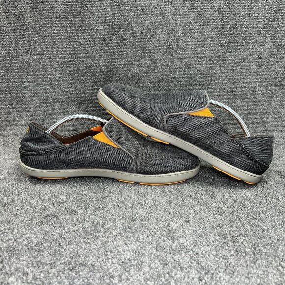 OluKai Nohea Mesh Shoes Men\'s 14 Grey Slip On Convertible Comfort Casual Loafers